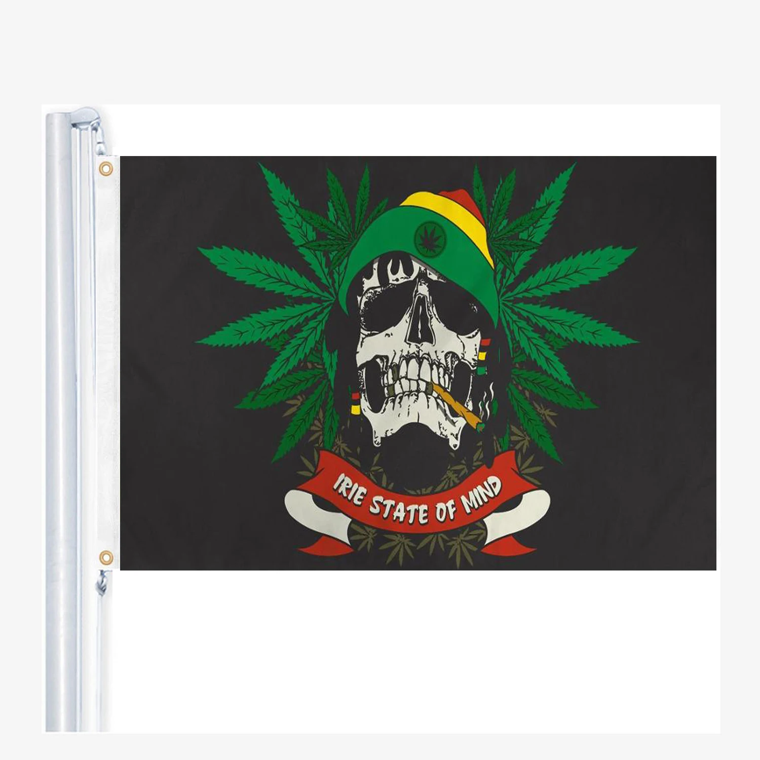 

Grassland mood weed Rasta skeleton flag flags,country 90*150CM,100% polyester,banners and flags