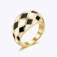 enfashion chunky rings for women gold color grid colorful ring 2021 stainless steel fashion jewelry gifts bague femme r214135