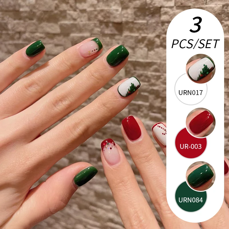 UR SUGAR 7 5 мл 3 шт. Набор гелей для ногтей Осенний блестящий гель-лак