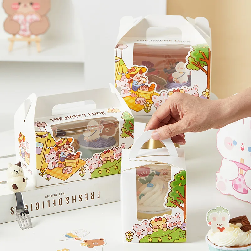 Картонная коробка для кексов 1/2/4/6 чашек