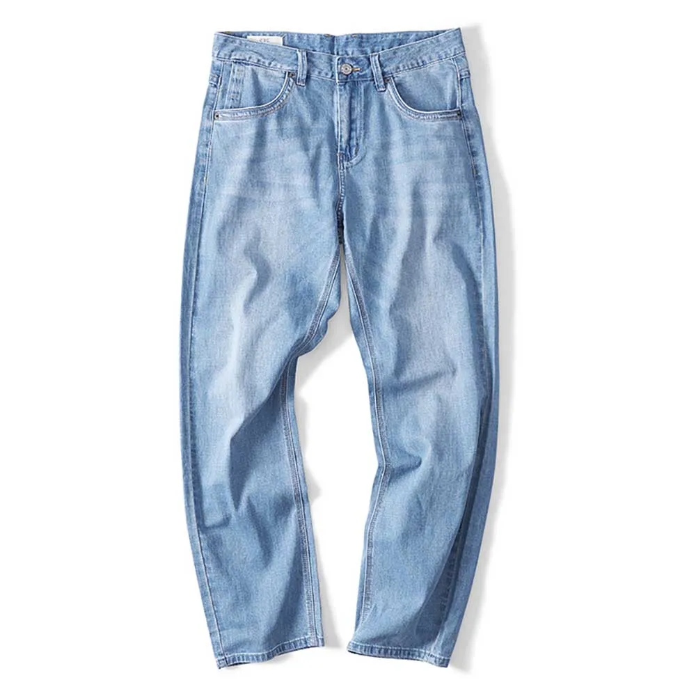 Spring Autumn Plus Size Loose Denim Pants Men's Casual Jeans Wide Leg Baggy Trousers Straight Streetwear Clothing