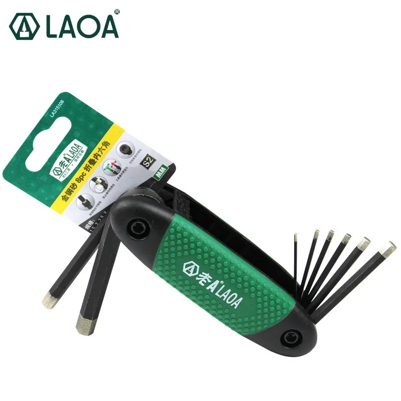 

LAOA LA315108 1.5-8mm 8 in1 Corundum Hex Mini Pocket Folding Cycling Multi Repair Tools Kit Wrench