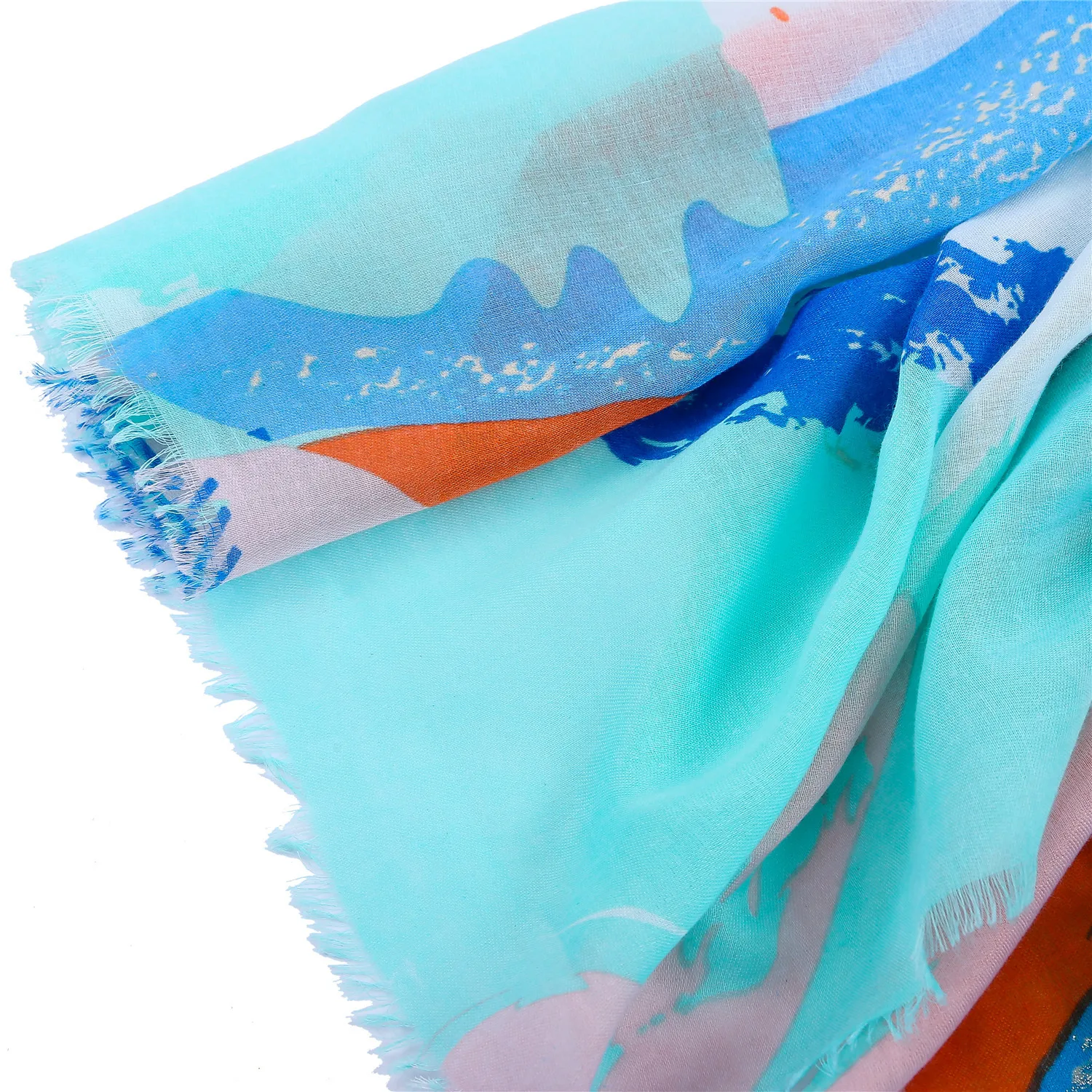 New Travel Holiday Trend All Match Personality Graffiti Printed Cotton And Hemp Scarf