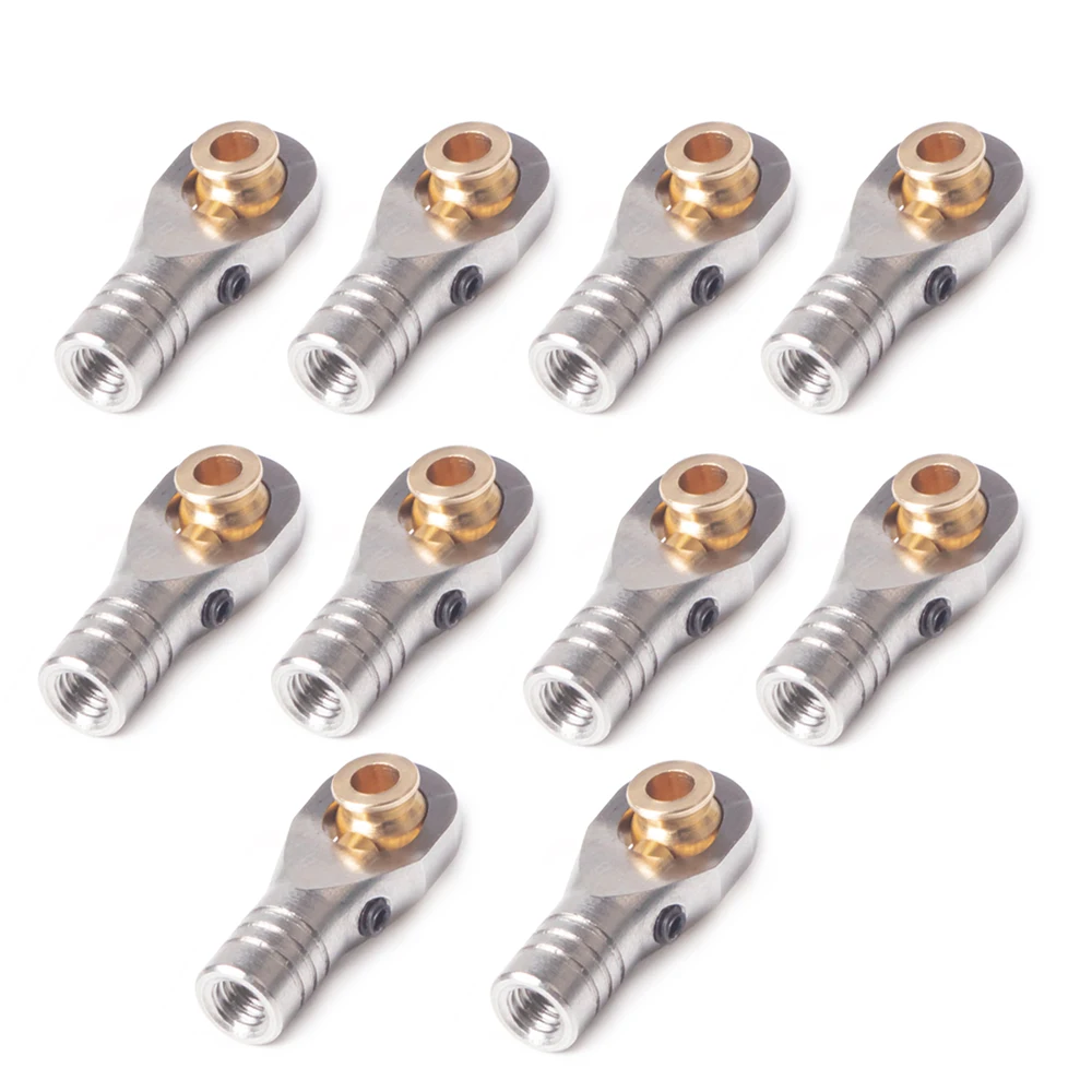 

10pcs CNC Stainless Steel M4 Link Tie/Push Rod Ends Brass Ball Head Kit for 1/10 RC Crawler Car Axial SCX10 TRX4 Upgrade Parts