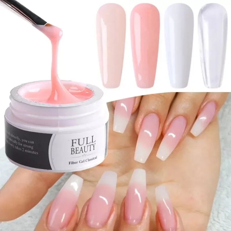 

2023NEW Extension Gel Nail Builder Pink White Clear Poly Builder Crystal Glue Soak Off Uv Manicure Long Lasting Diy Art Tool