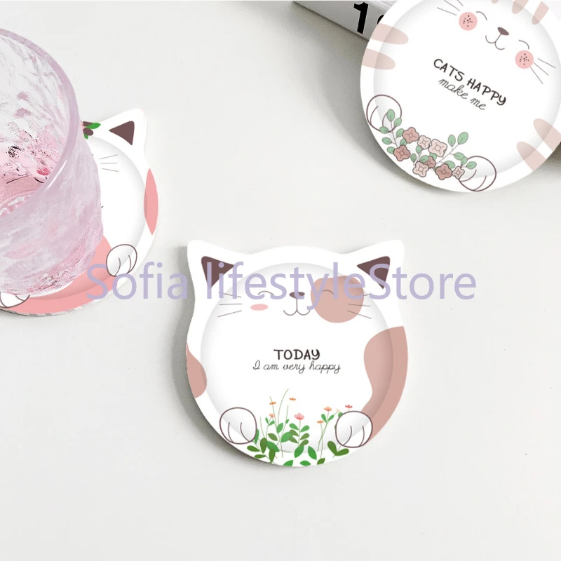 Подставка под чашку в форме кошки коврик подставка для чашки кофе столовые