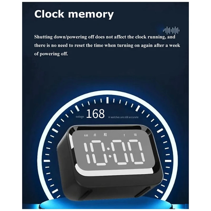 Мини-часы Bluetooth-динамик портативный двойной будильник звуковая панель