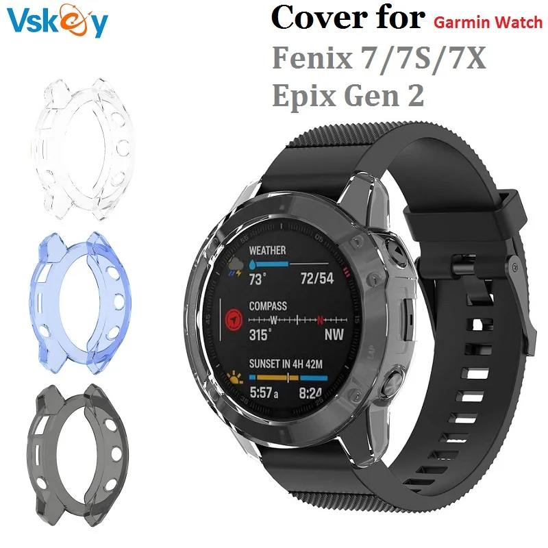 

10 шт. ТПУ чехол для смарт-часов Garmin Epix Gen 2 Fenix 7 7S 7X 6S 6 6X сапфировый Солнечный Мягкий защитный чехол бампер