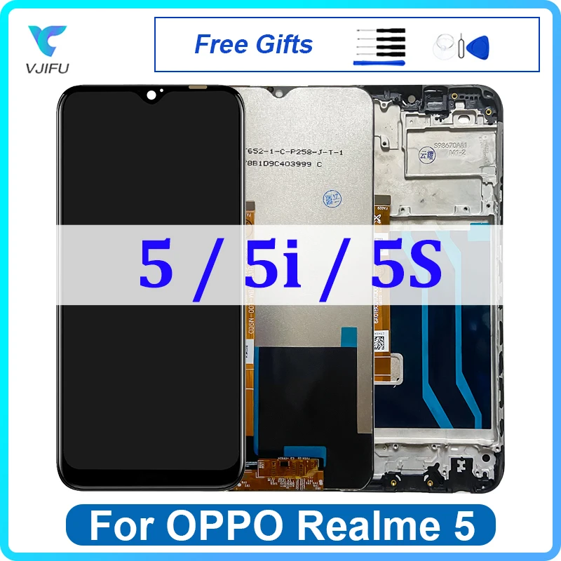 6,5 'Оригинальный ЖК-дисплей для OPPO Realme 5 5i 5S дисплей сенсорный экран RMX1911 RMX1925 RMX2030 дигитайзер в сборе Замена с рамкой