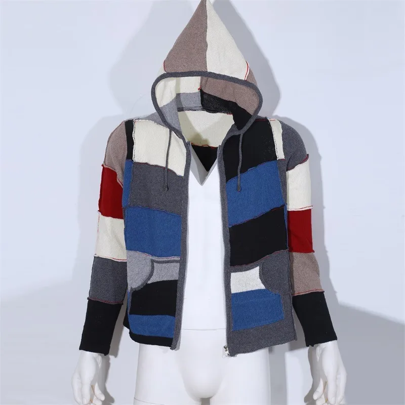 

Winter Hooded Sweatshirt Men Comfy Pure Zip Up Hoodies Men Hip Hop Hoodie for Men Classic Hoody Tops Classic Retro Splicing