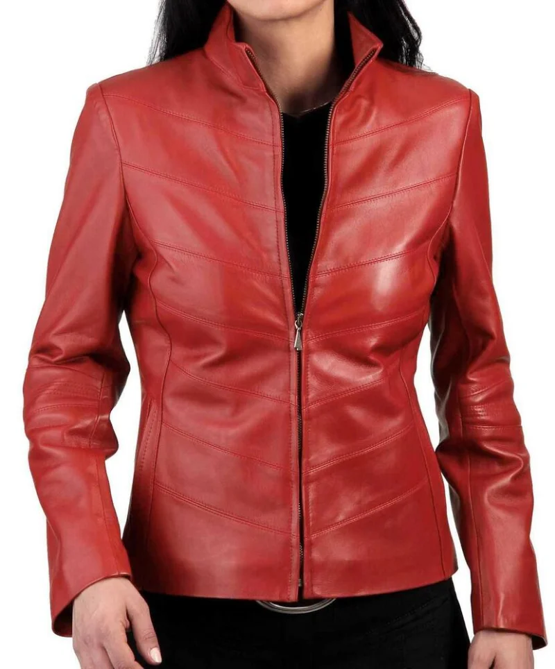 100% Real Sheepskin Women Leather Jacket Biker Leather Coat Genuine Leather Outwear