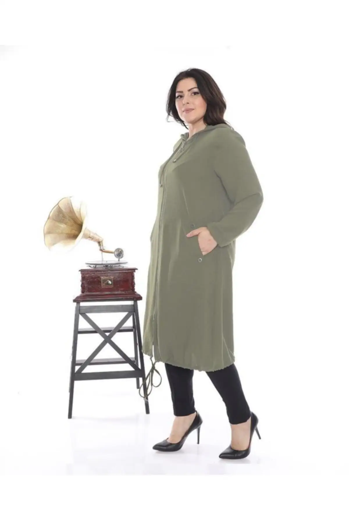 

Women's Cardigan Ayrobin Fabric Plus Size Light Khaki Casual Knitted Quality Fashion Cardigan Sweaters Loose Sweater Sweater Jumper