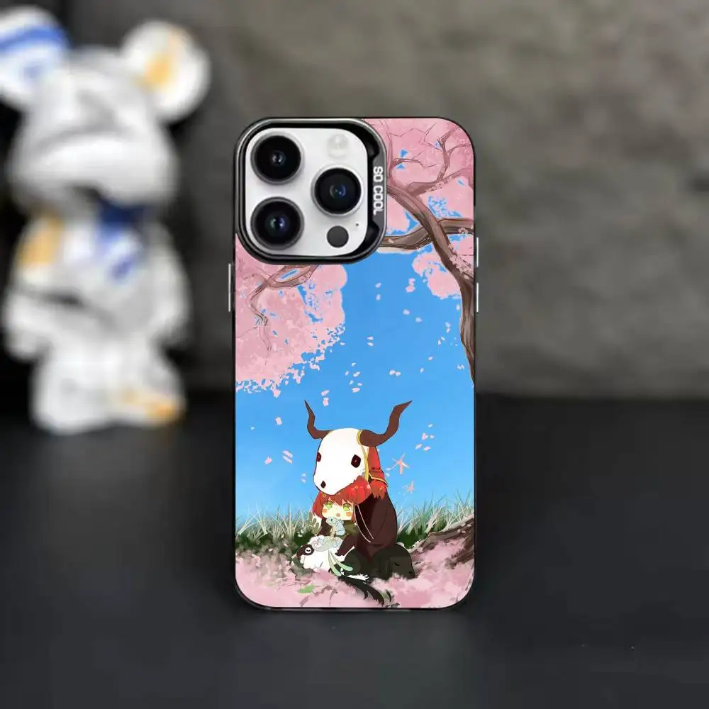 Фото Фэнтези-аниме чехол для телефона «Невеста-маг» для iPhone 17, 16, 15, 14, 11, 12, 13 Plus, Pro Max, XS, цветной серебристый. №2