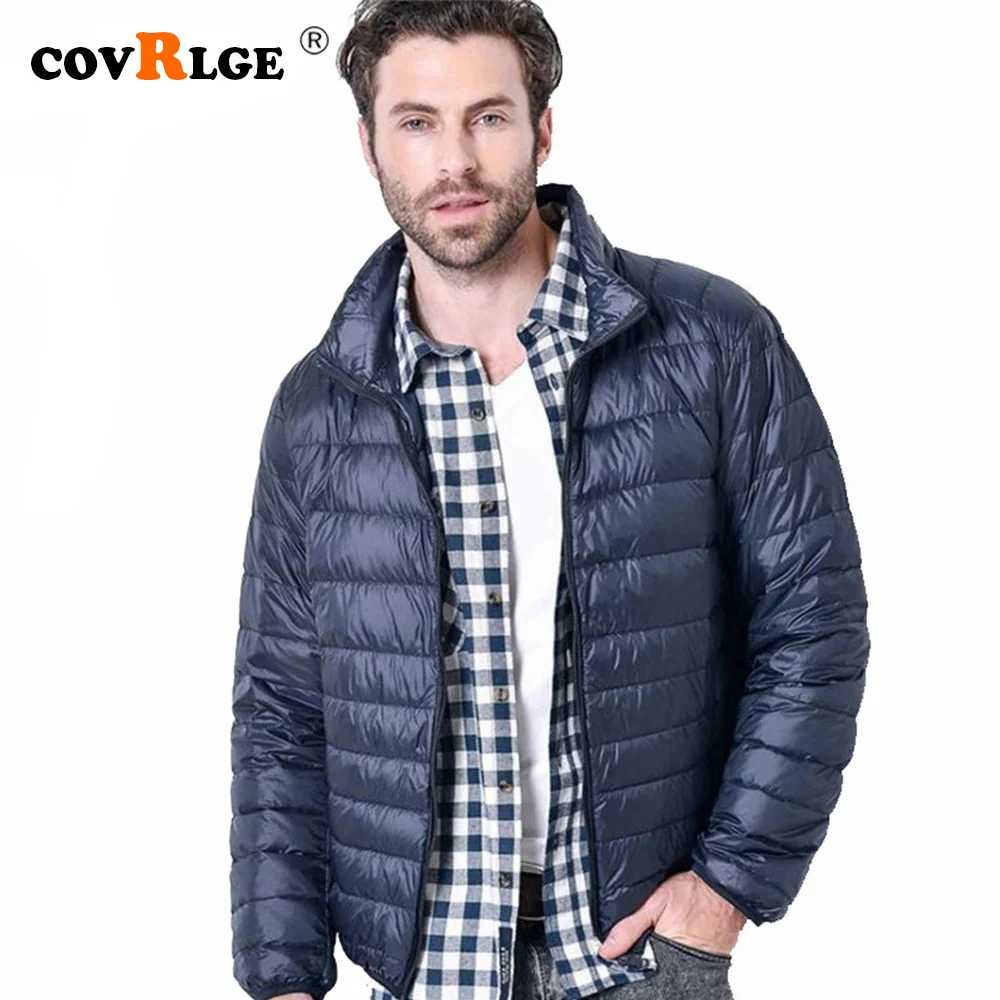 Covrlge Men Winter Jacket Ultra Light 90% White Duck Down Lightly Carry Casual Portable Winter Coat Male Down Parkas MWY003