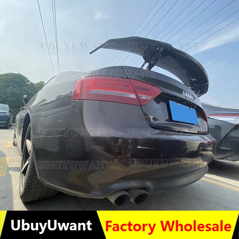 

For AUDI A5 S5 RS5 B8 B9 2008-2022 Sportback Coupe 2Doors / 4Doors GTS - V Style ABS Material Carbon Fiber Look Car Rear Spoiler