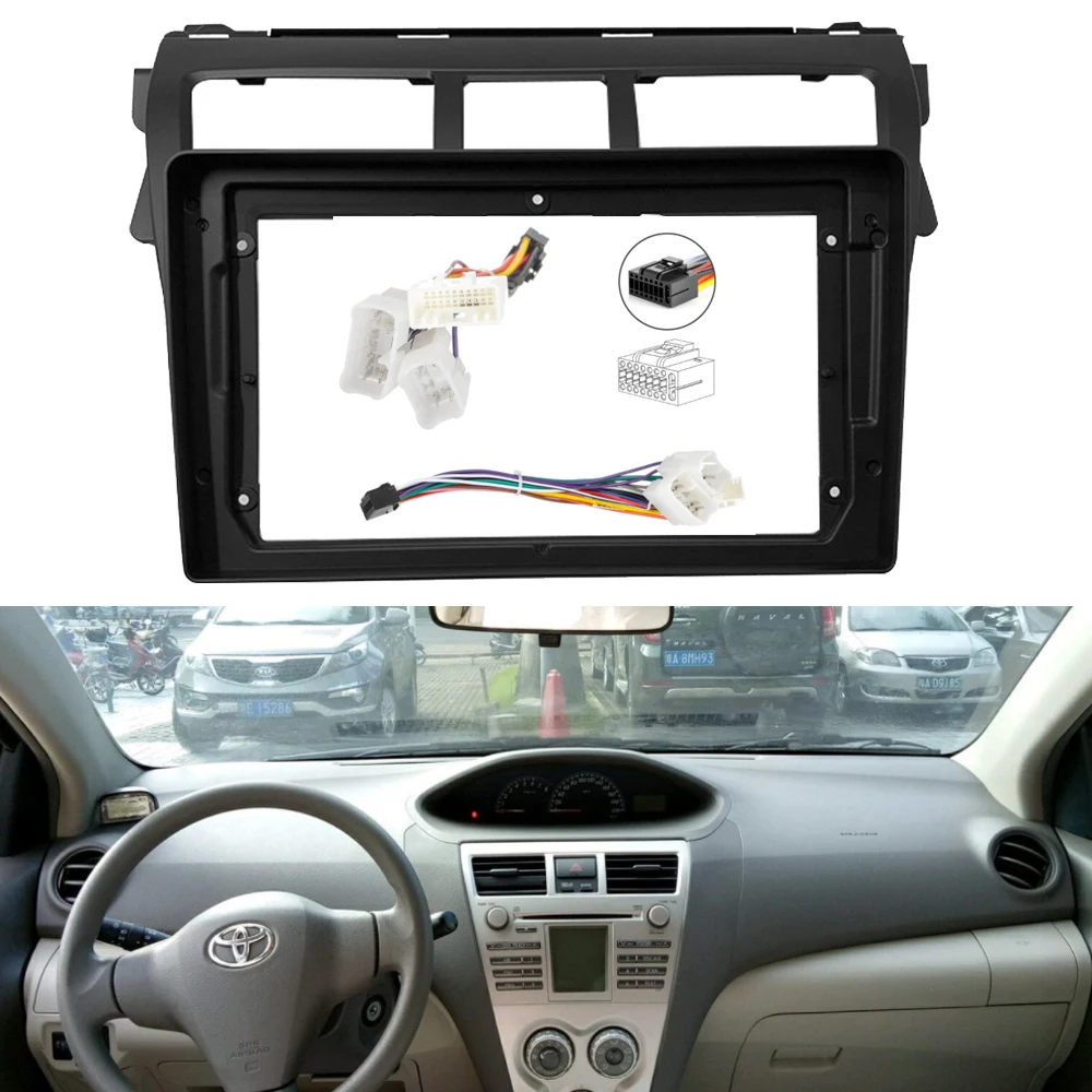 

2 DIN 9 ''автомобильный радиоприемник, панель для Toyota Vios 2007 Belta 2005 Yaris Sedan 2006 Stereo Dash Facia, установочный комплект