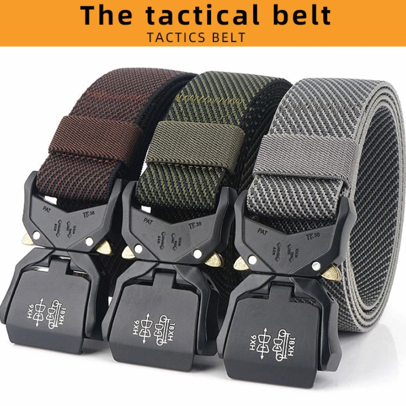 

Original 125cm Army Style Combat Belts Black for Men Nylon Military Waistband Tactical Belt Outdoor Hunting Sports Accessories