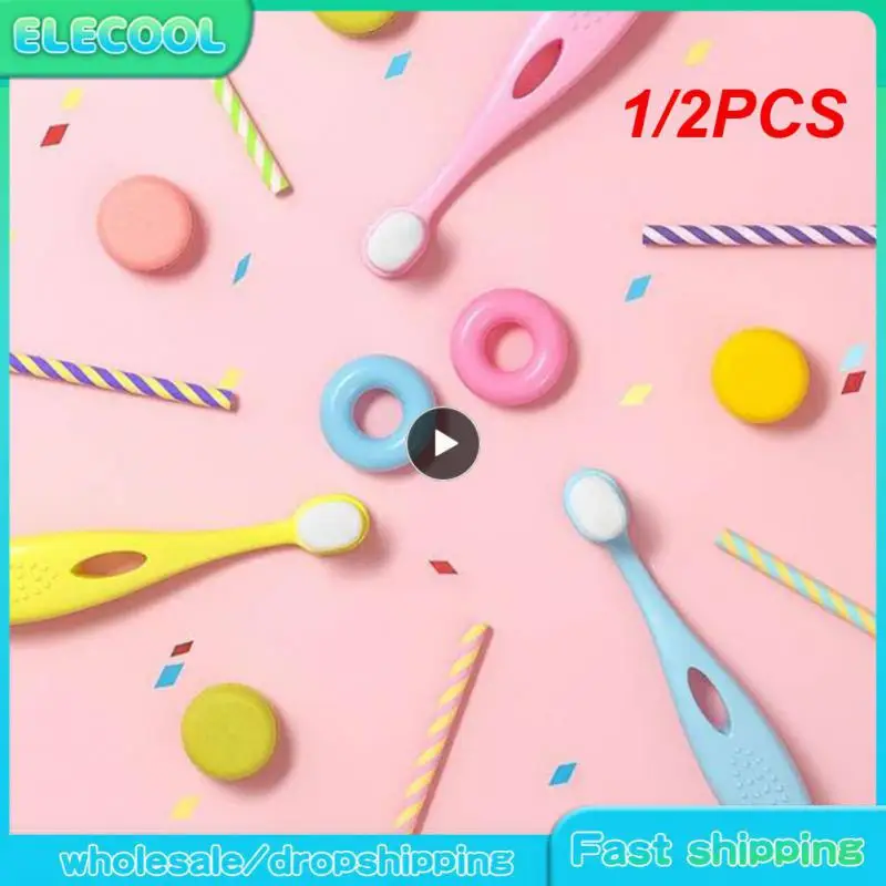 

1/2 шт., Детская зубная щётка с нескользящей ручкой