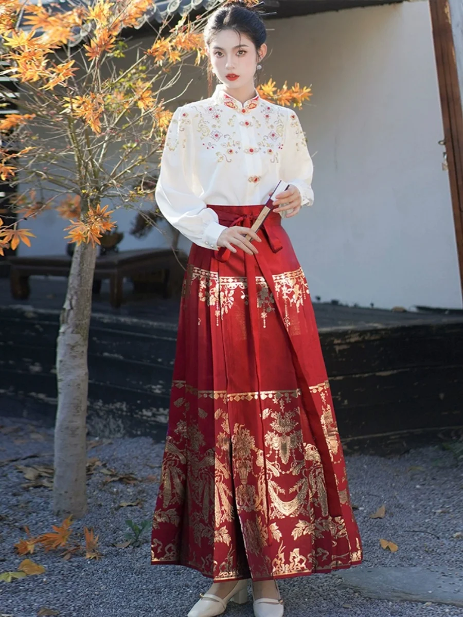 Жилет юбка одинаковый топ новинка 2024 китайские рубашки с воротником-стойкой и