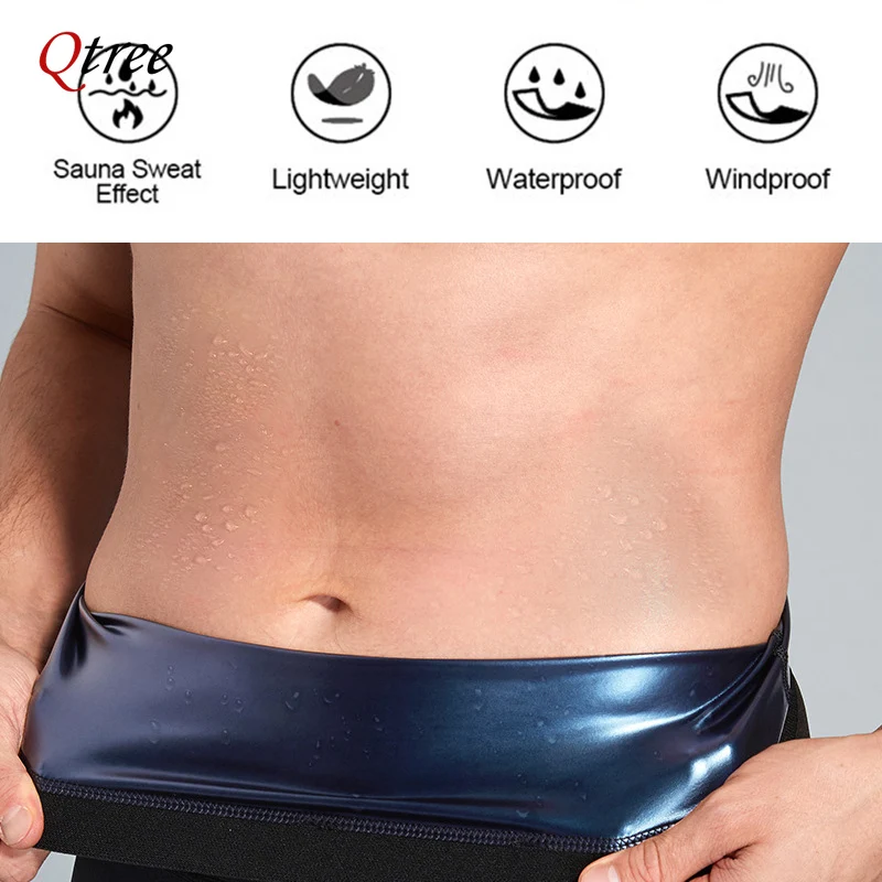 NEW Sweat Sauna Shorts Men's Fat Burning Waist Trainer High Waist Fitness Running Sports Underwear Slimming Pants Body Shapewear