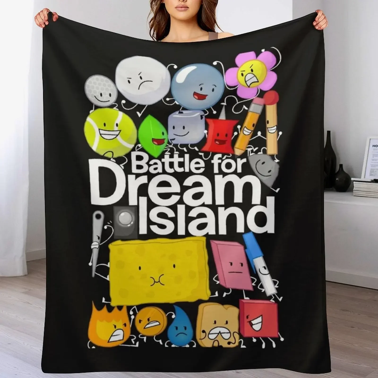 Фото Черное одеяло свободного покроя с плакатом BFDI, самое мягкое роскошное одеяло №4