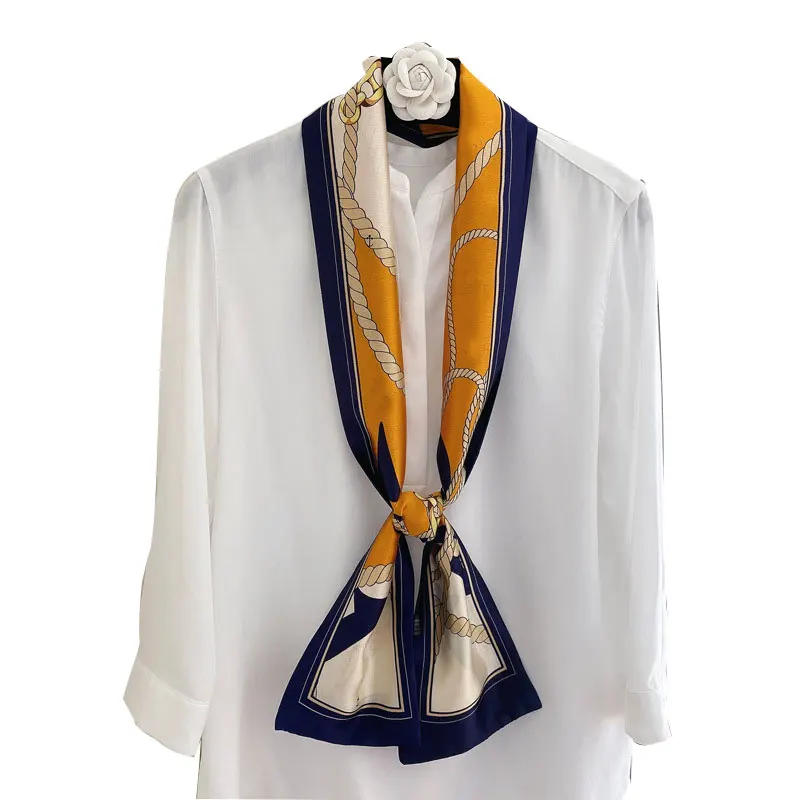 

Роскошный шелковый шарф с принтом, женская модель 2022, женская сумка, фуляр на запястье, аксессуары, повязка на голову, бандана, шейный платок,...