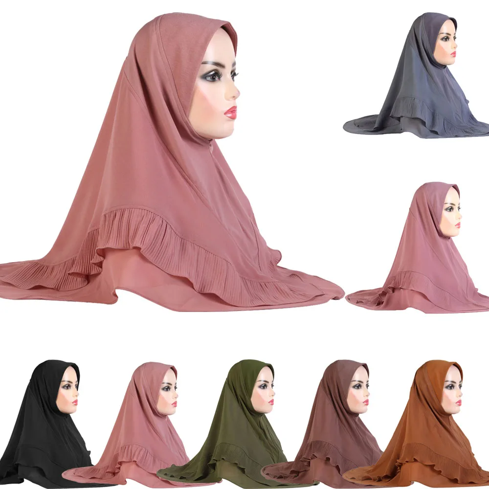 

Instant Hijab Muslim Women Overhead Scarf One Piece Amira Headscarf Turban Shawls Wrap Islamic Prayer Hijabs Hat Turbante Mujer