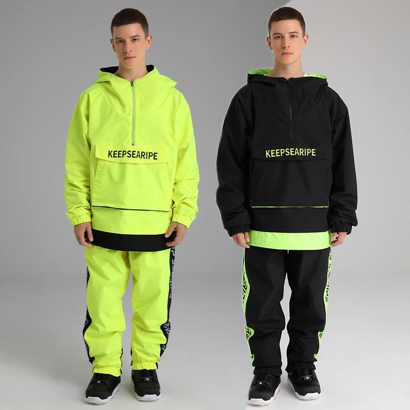 Зимний мужской горнолыжный комплект водонепроницаемые теплые комбинезоны
