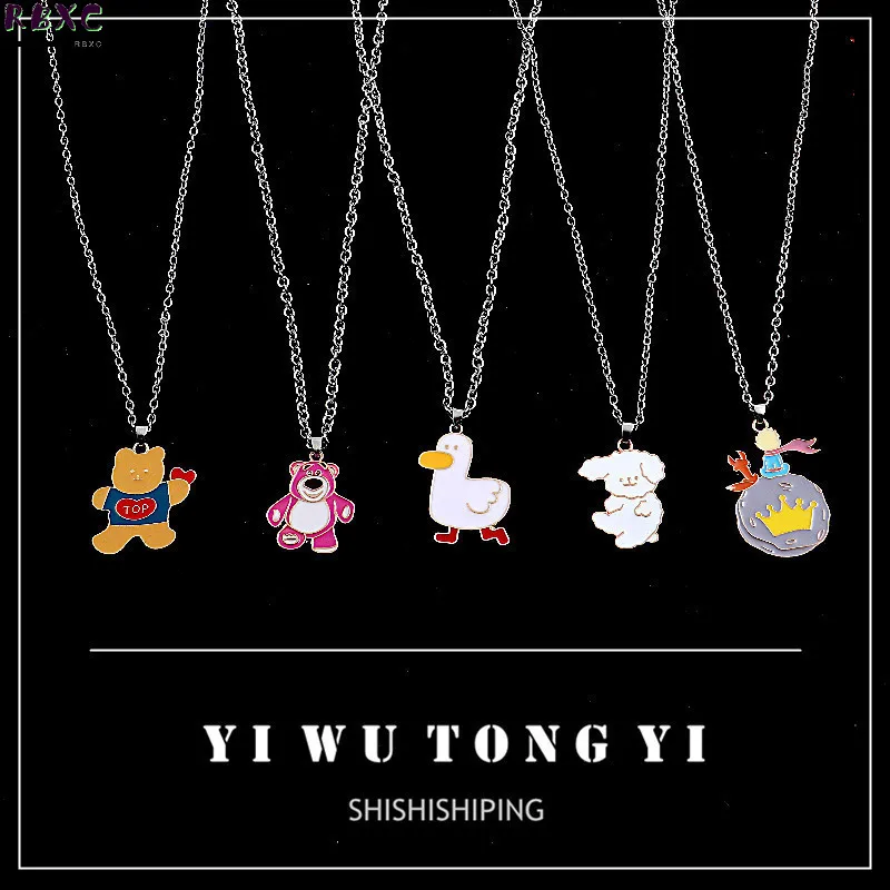 

Ins Net Red Cartoon Necklace Male and Female Student Couple Pendant Personality Hip Gift to Girlfriends Sweater Chain Fashion