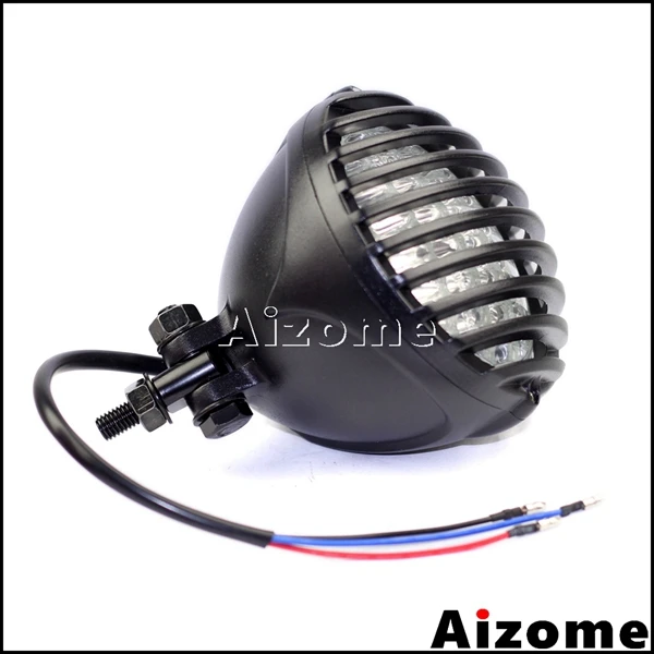 

Винтажная зубчатая фара для мотоцикла, черный хром, 5 дюймов, налобный фонарь для Кафе Racer Bobber XS650 CB750 Chopper на заказ