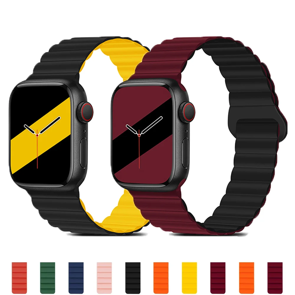 

Magnetic loop strap For Apple watch band 44mm 45mm 41mm 40mm ultra 49mm 42mm Silicone correa Bracelet iWatch series 5 4 SE 6 7 8