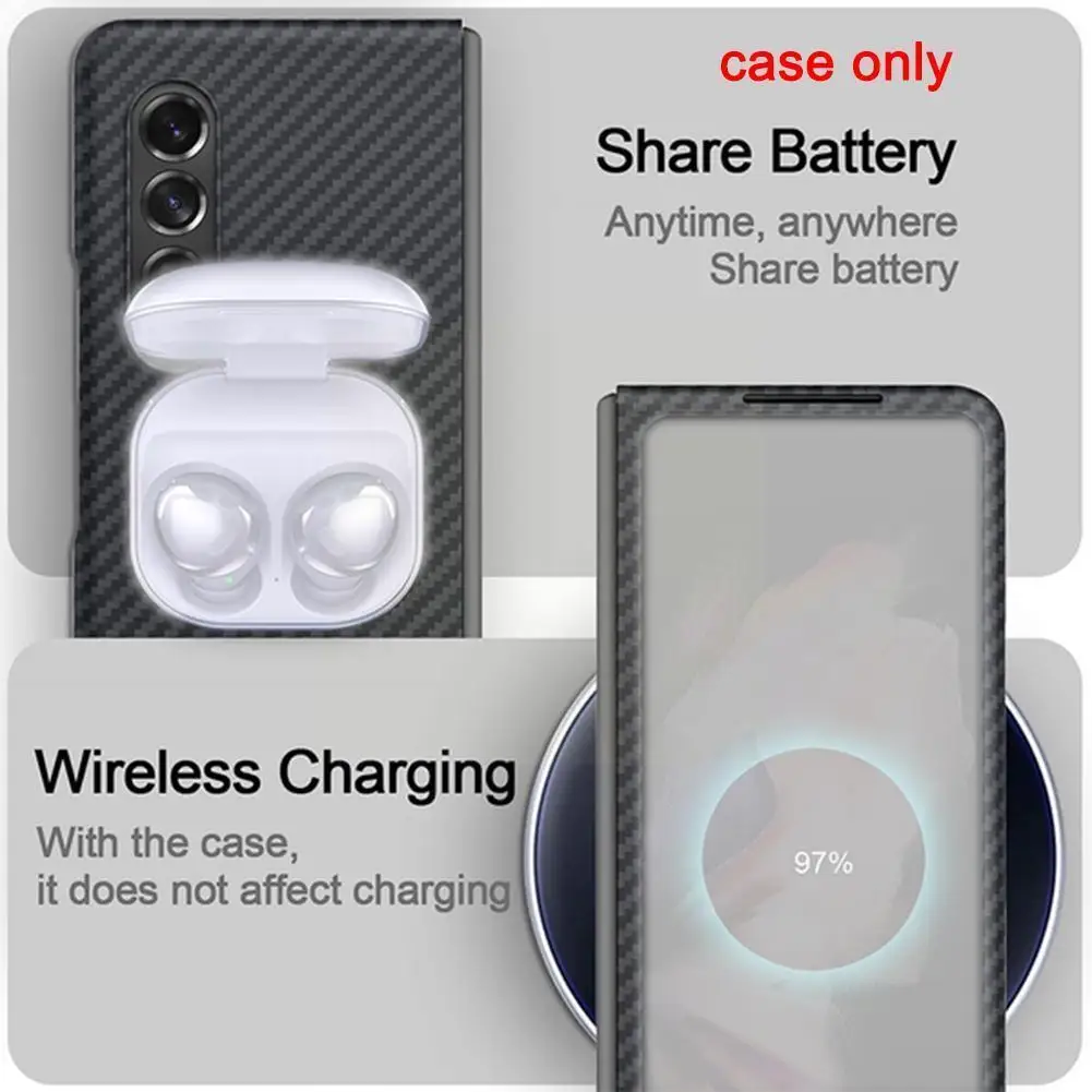 

Carbon Real Carbon Fiber For Z Fold 3 , Aramid Fiber Slim Design Z Fold3 5g Anti-fall Phone G1y9