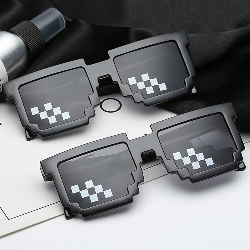 1 шт. забавные пиксели оригинальные черные мозаичные солнцезащитные очки intage