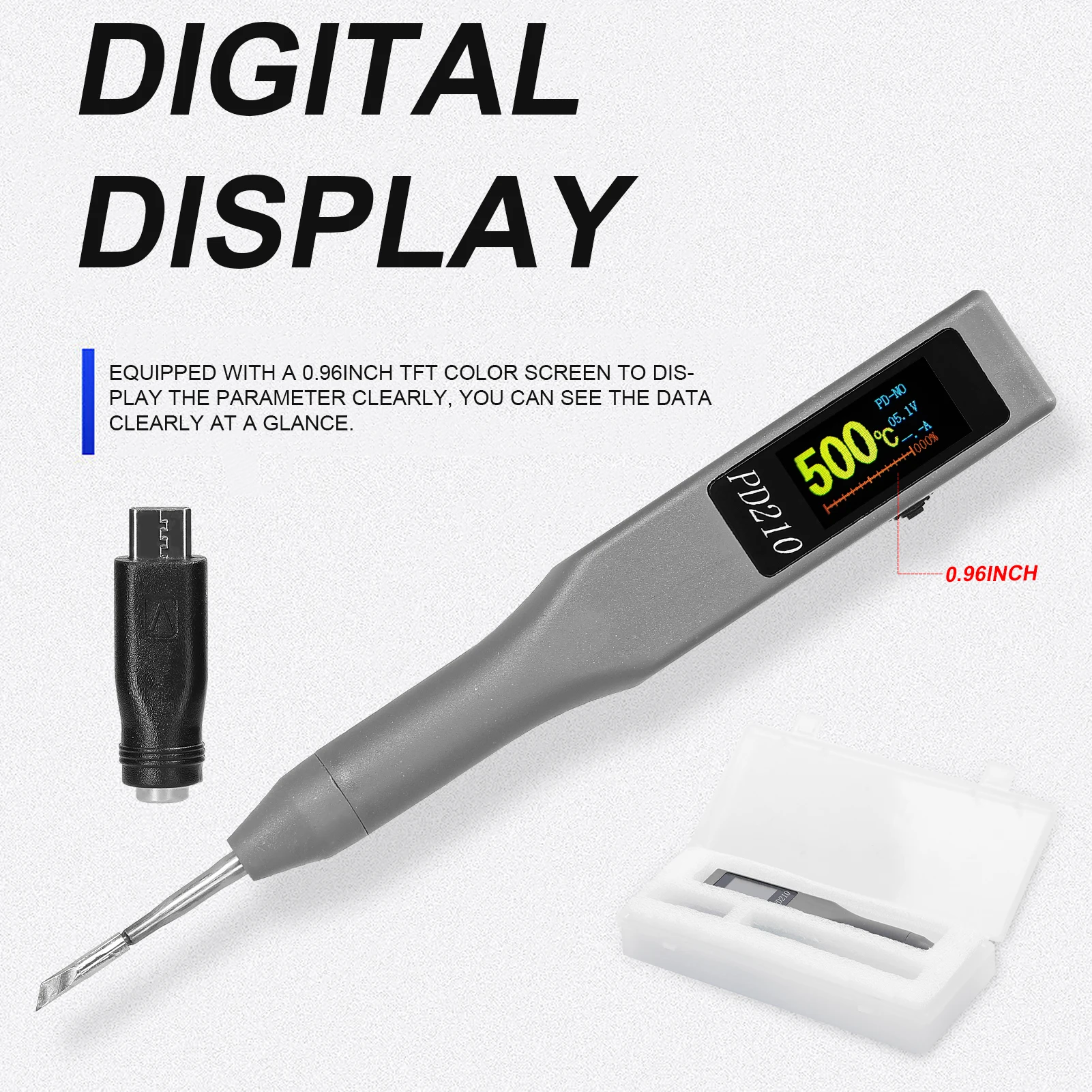 

Портативный Электрический паяльник, паяльник с цифровым дисплеем и регулируемой температурой, 70 Вт, ручка для сварки с USB