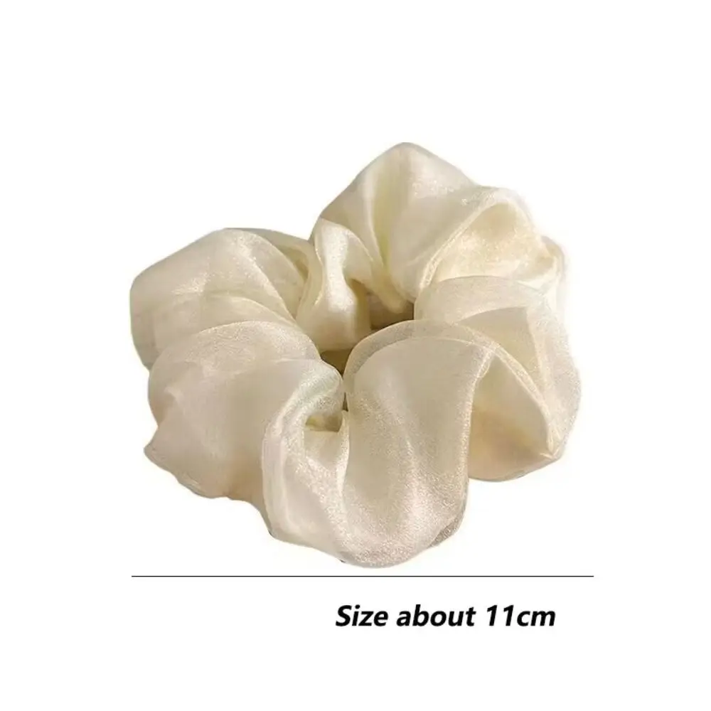 Модная элегантная веревка для волос из органзы черный бежевый хаки резинка с