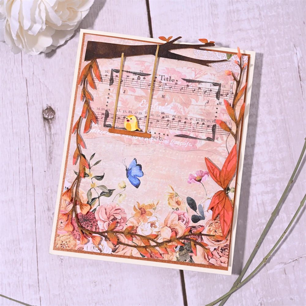 InLoveArts качающиеся металлические штампы для резки ствола дерева трафареты