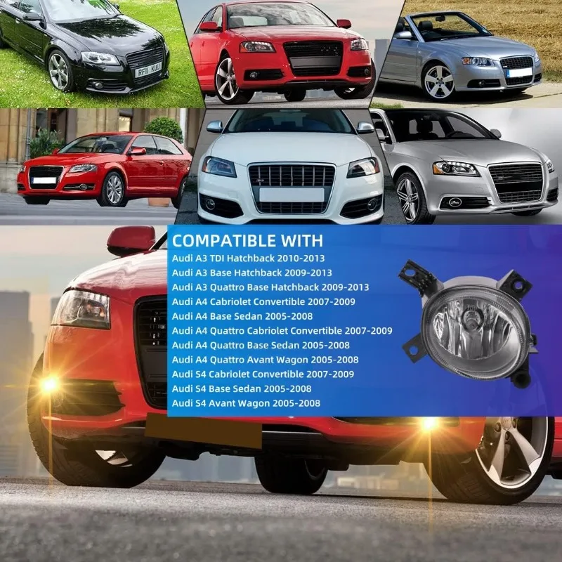 Фото Левые и правые передние противотуманные фары для Audi A4 S4 Avant B7 2005-2008, A3 2004-2013, 8E0941699C, 8E0941700C, автомобильные аксессуары №5