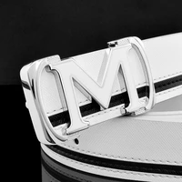 fashion m letter white mens belt luxury brand fancy leather belt vintage jeans waist casual belt cintos para hombre marca
