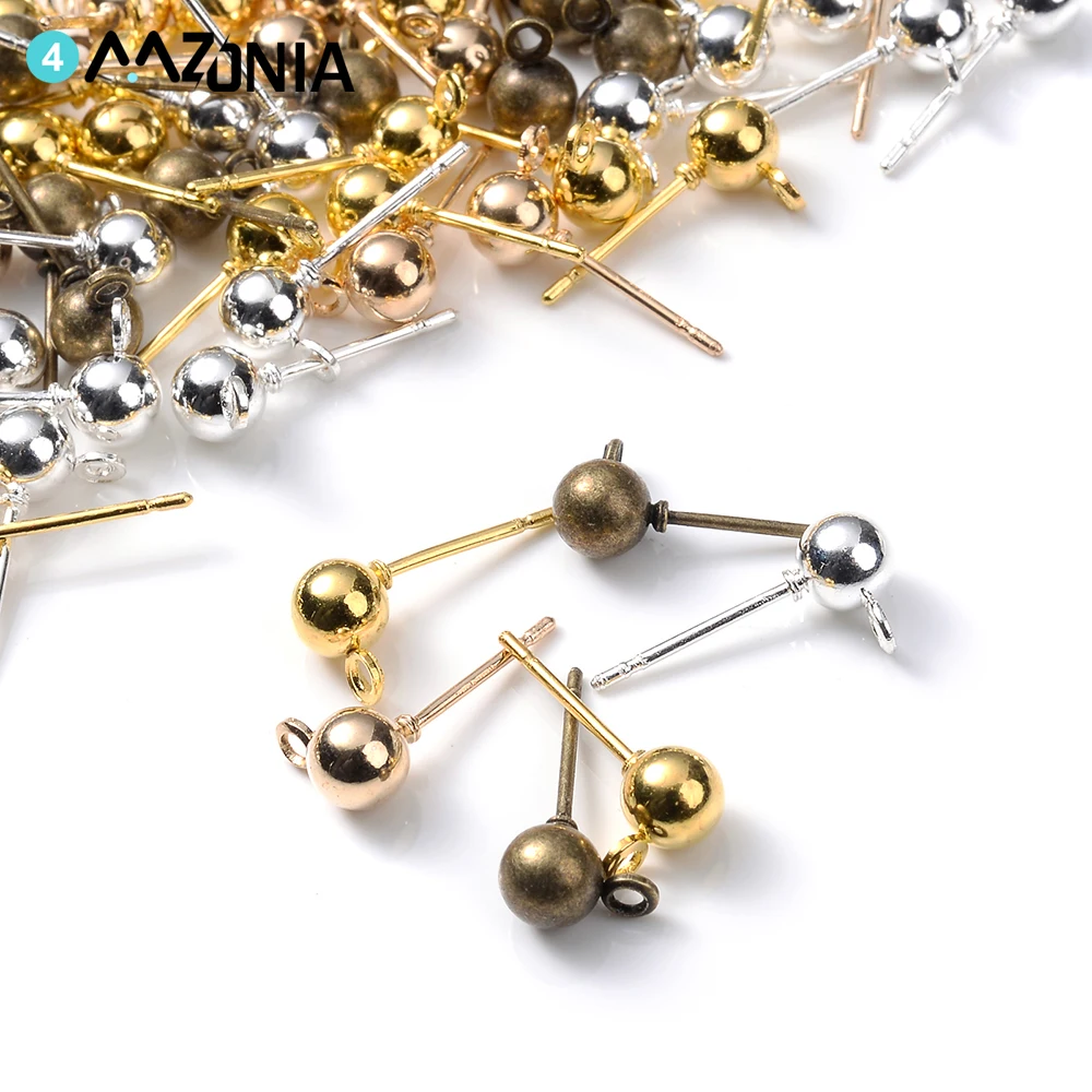 Серьги-гвоздики из нержавеющей стали с шариковой основой ювелирные изделия