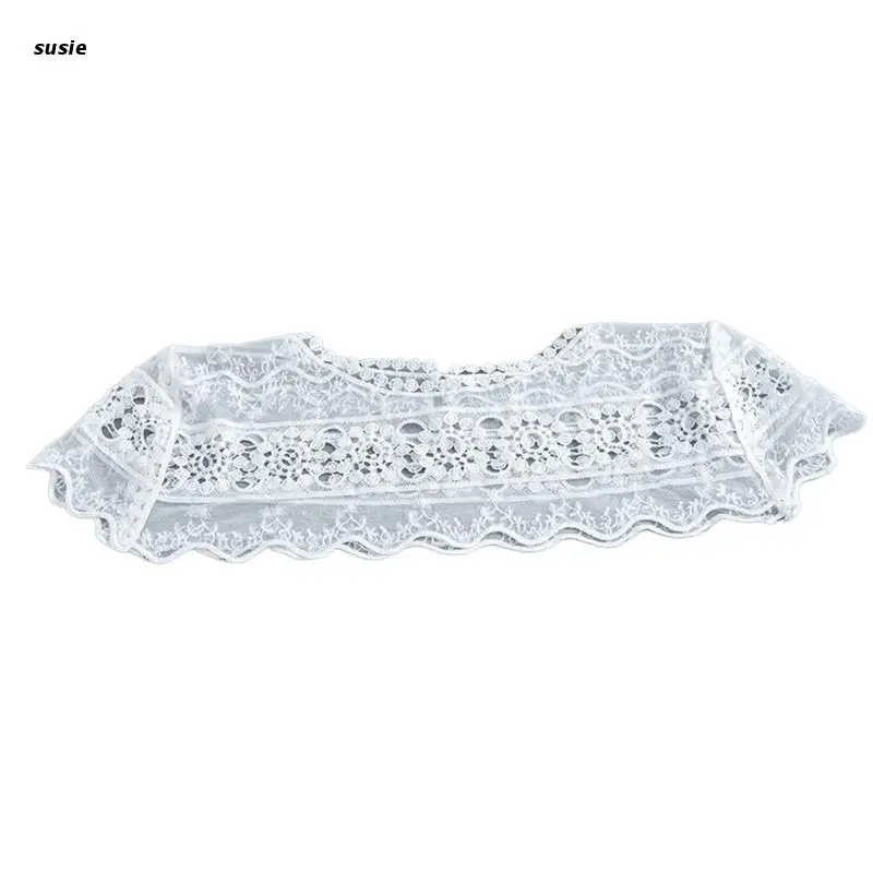 

X7YA пасторальный стиль воротник цветок женский полый съемный рубашечный декоративный воротник