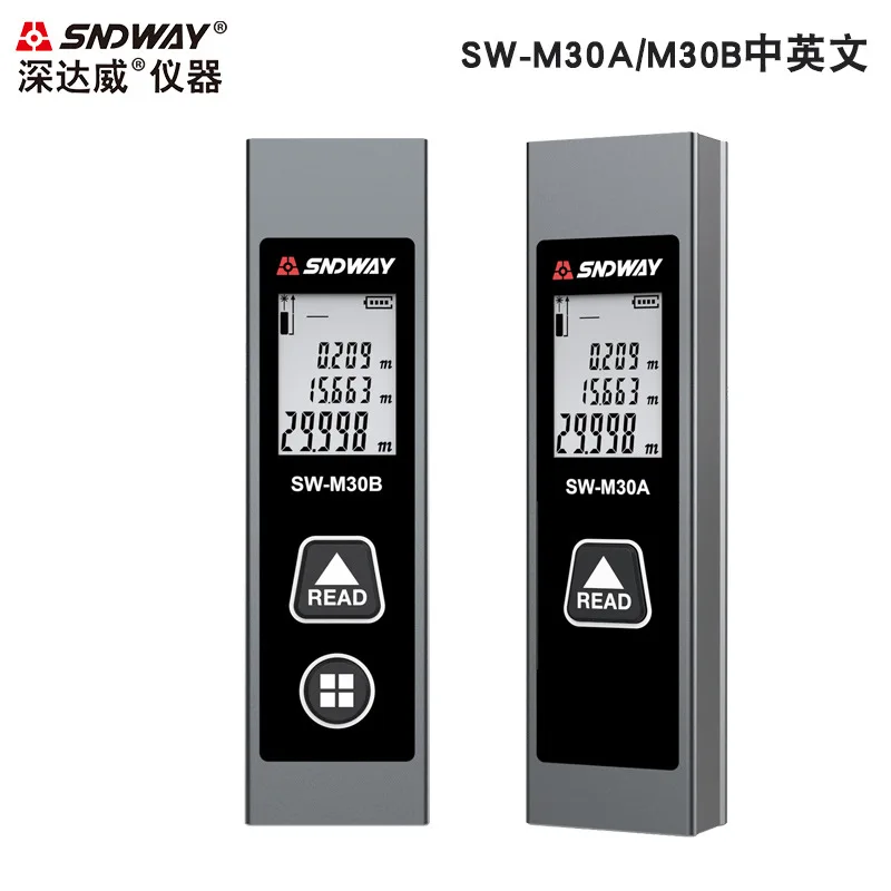 

SNDWAY SW-M30A SW-M30B Mini Rangefinder Laser Distance Meter Digital Range Finder Electronic Ruler Trena Laser Measuring Tool