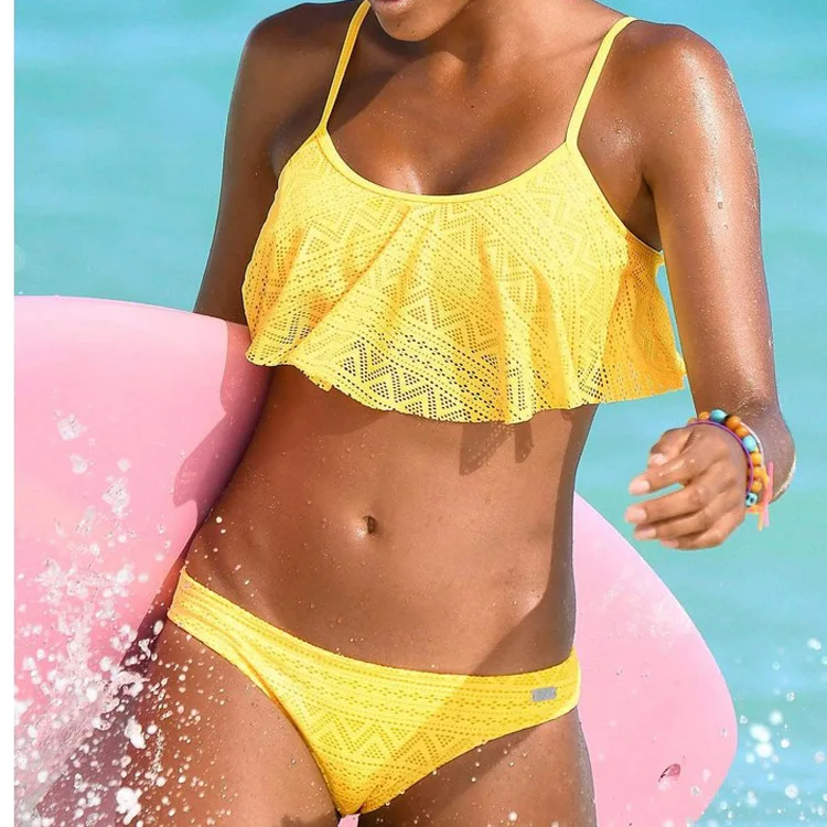 

Swimwear Ladies Two Piece Swimsuit 2022 Sexy Bikini Beachwear Summer Solid Color Princess Thong Micro Bikini Extremely Sexy