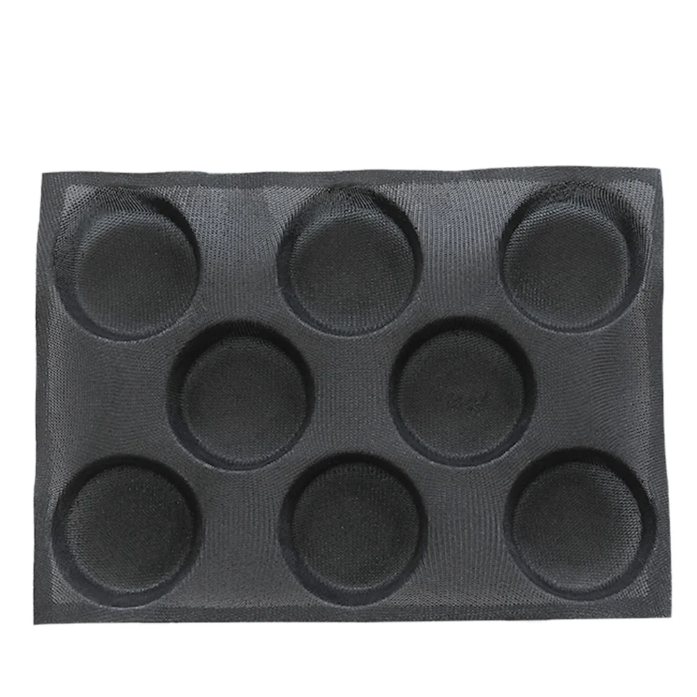 

Silicone Bun Pan, Non- Pan Bread Mold Hot Bread Forms, Round Perforated Bakery Sheets Bread Pan for, 8 Cavities From