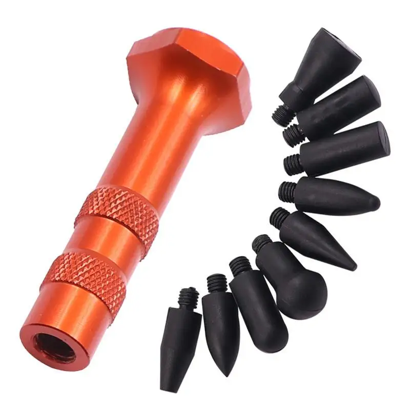 

Car Dent Repair Pen Metal Tap Down Pen With 9 Heads Removal Tools For Exterior Damage Minor Dent And Deep Dent Repair Kit
