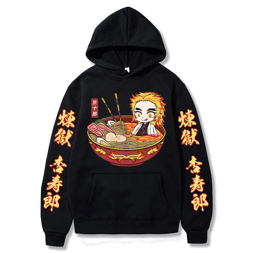 

New Arrival Anime Costume Demon Slayer Kyojuro Rengoku The Flame Hashira Printing Hoodie Harajuku Pullover Hooded Sweatshirt