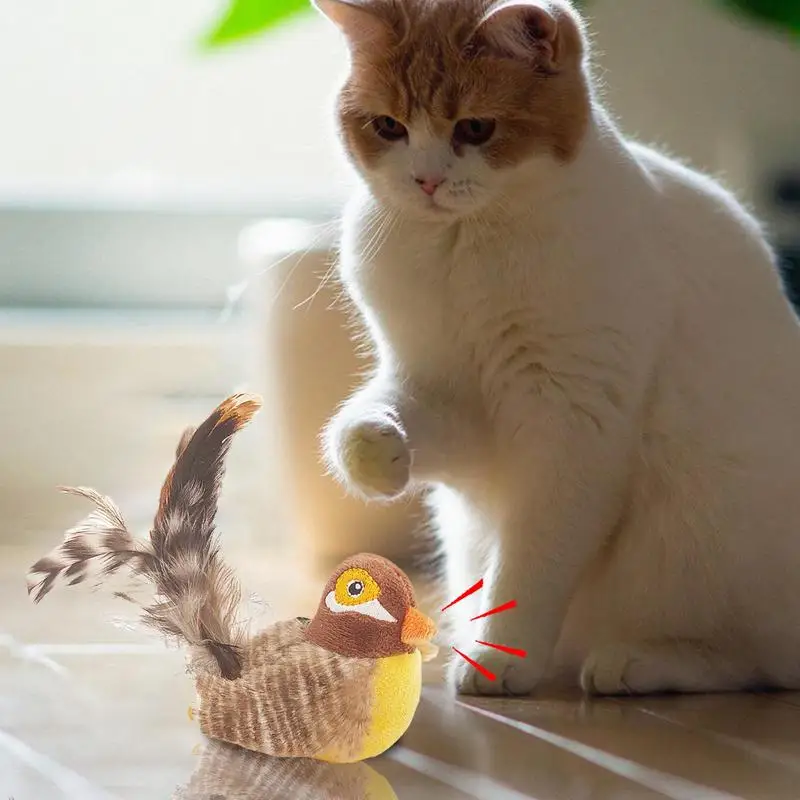 Интерактивная электронная игрушка для кошек 1 шт. автоматическая птиц скрипучая