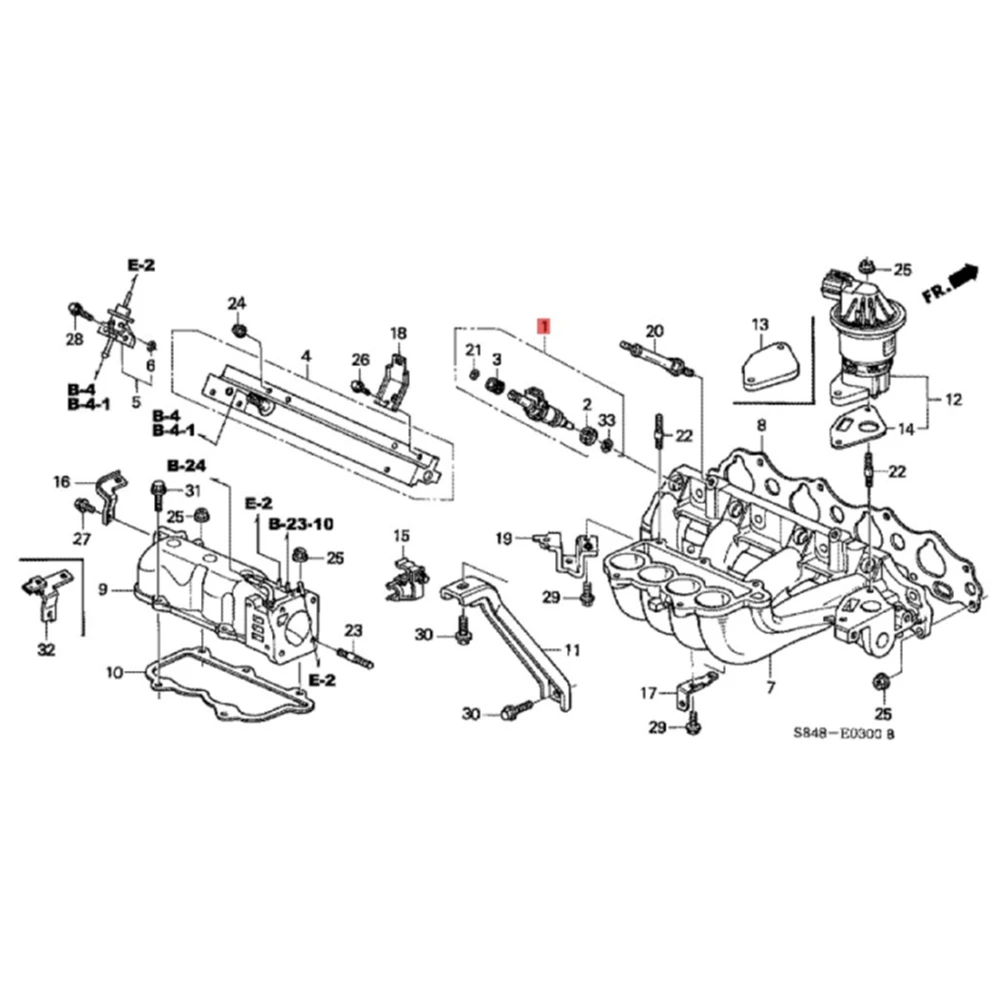 6 шт./комплект 06164-P2J-000 Автомобильные топливные инжекторы для Honda Odyssey Acura CRV Civic ACCORD 1