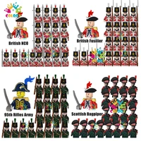 new british fusilier building blocks red bagpiper soldiers mini action figures bricks educational toys for boys christmas gifts