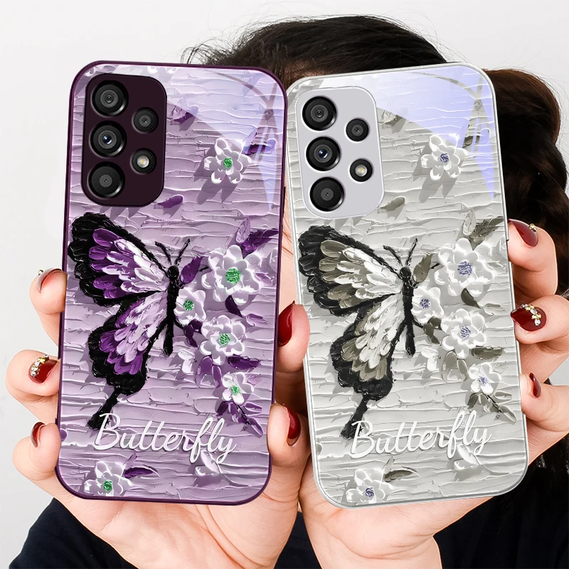 Картина Бабочка для Samsung Galaxy S23 U ltra 24 Plus S20 P lus 21 FE S25 Ultra A70 A72 73 51 52 53 Чехол телефона из
