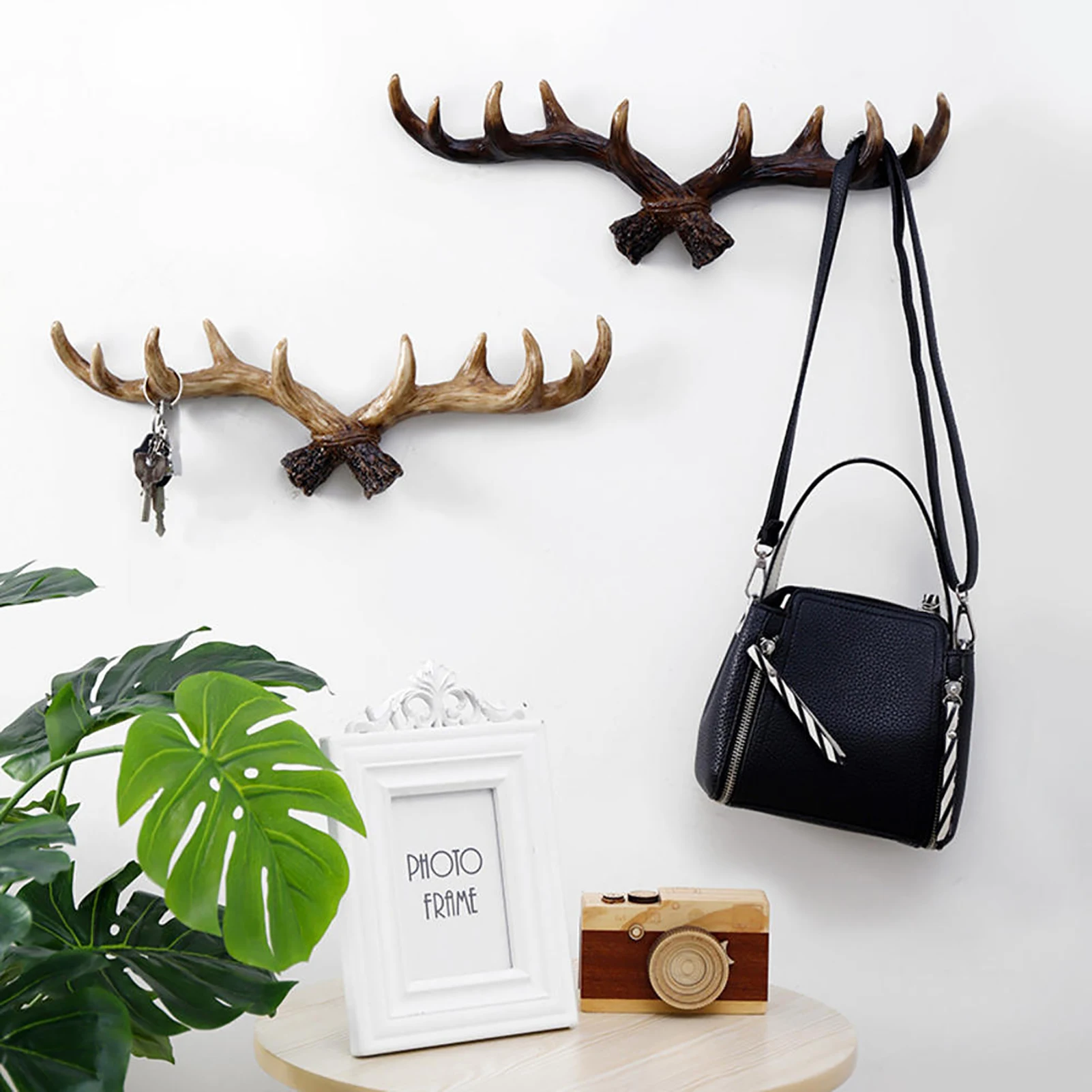 

Antler Coat Rack Wall Mounted Resin Retro Coat Hook Clothes Hanger Rack Decorative Rustic Hooks For Entryway Mudroom Bedroom